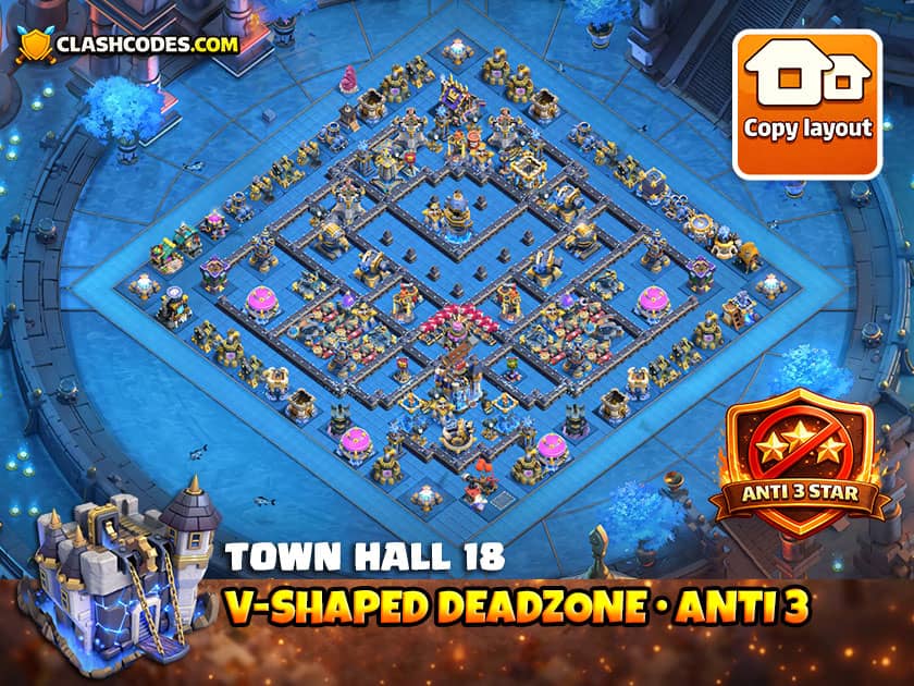 V-shaped dead zones that redirect troops away from Revenge Tower and help prevent 3 stars