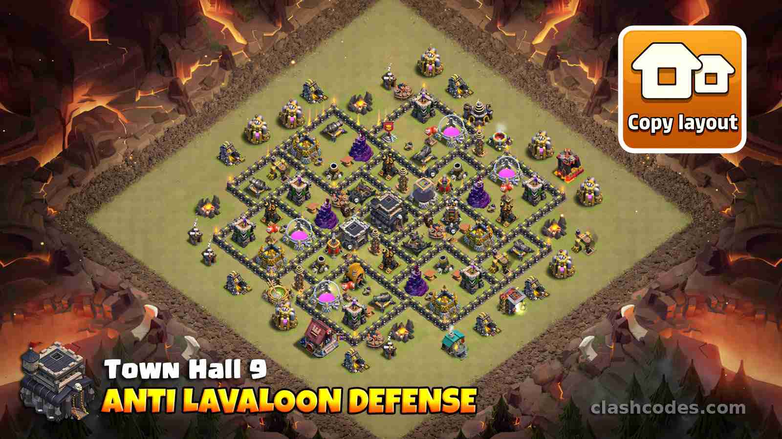 Anti lavaloon war layout forcing spell waste