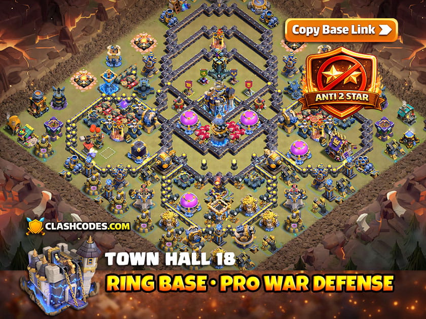 Multiple Ring TH18 BaseLayout for War Defense