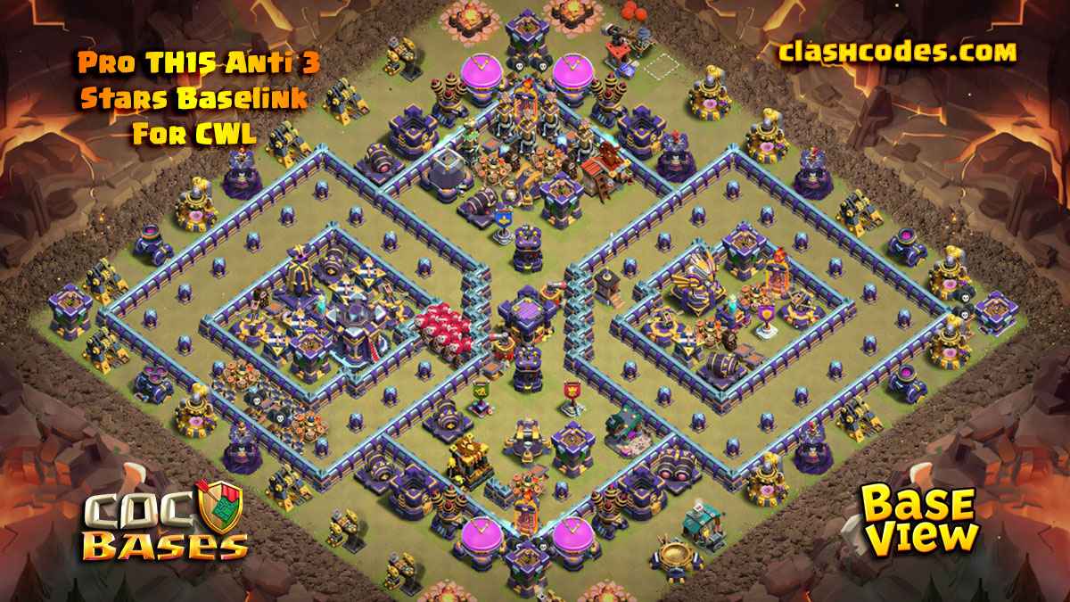 TH15 Anti 3 Star Layout - Double Invisibility Towers