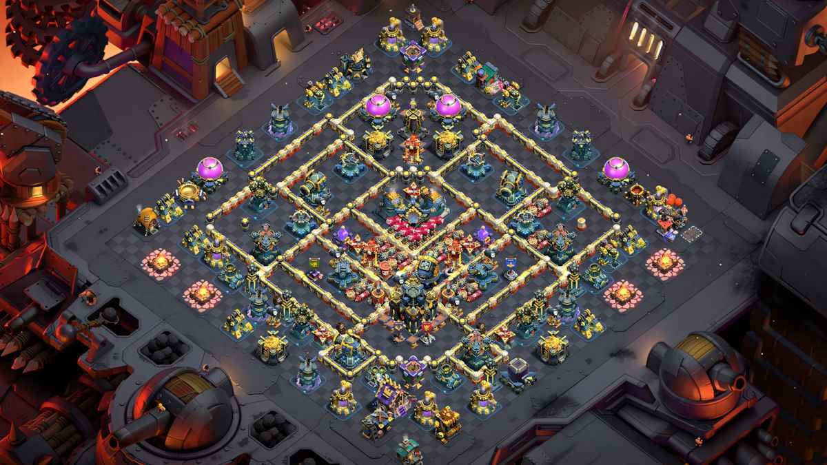 Base design TH17 targeting RC walk with Poison Towers and Scattershots