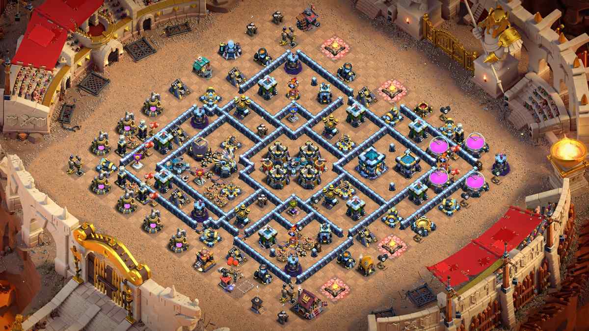 TH13 Base with Central Scattershot and Updated Hero Hall and Helper Hut