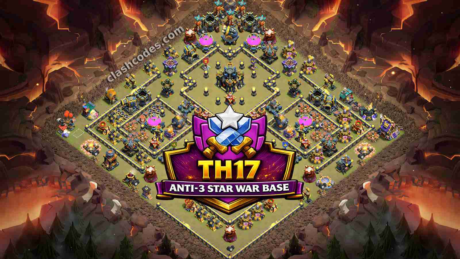 Best TH17 War Base Layout with Link | Anti 3 Star
