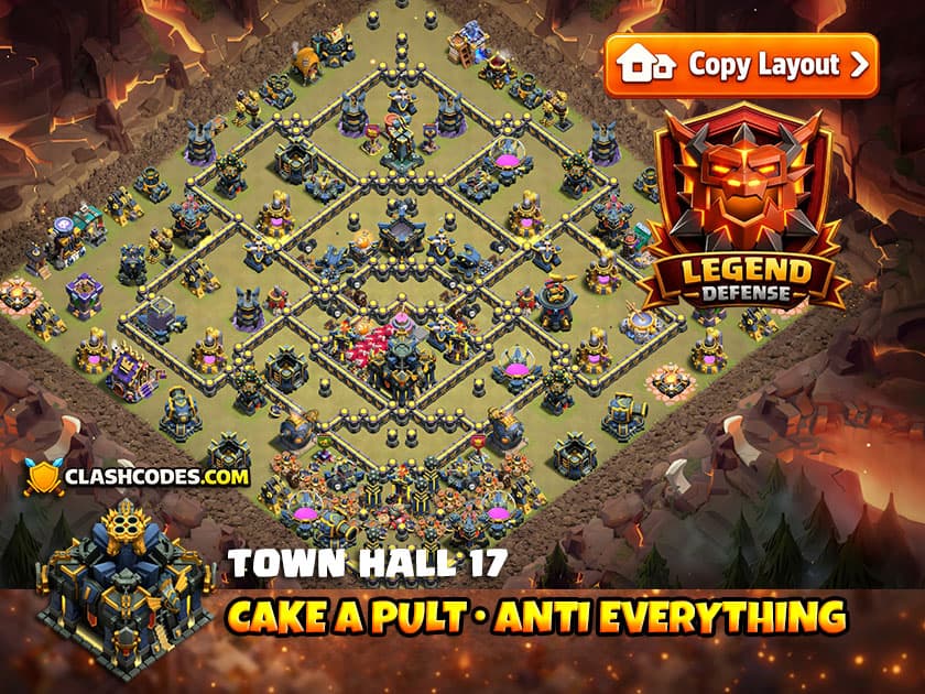 Anti Everything base for TH17 with Cake A Pult splash damage against grouped troops