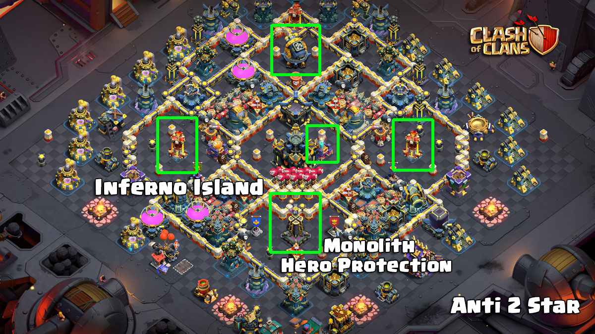 Base View TH17 Anti 2 Stars War Defense