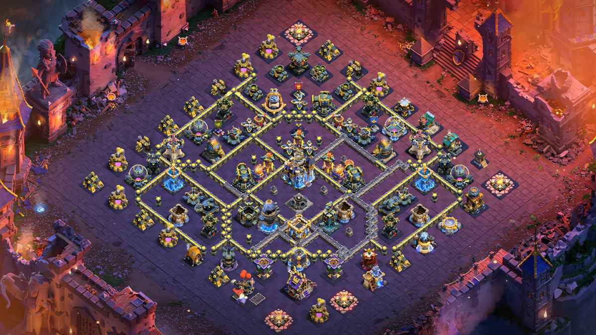 Hard TH18 War Base (Anti Electro Dragon) with Link