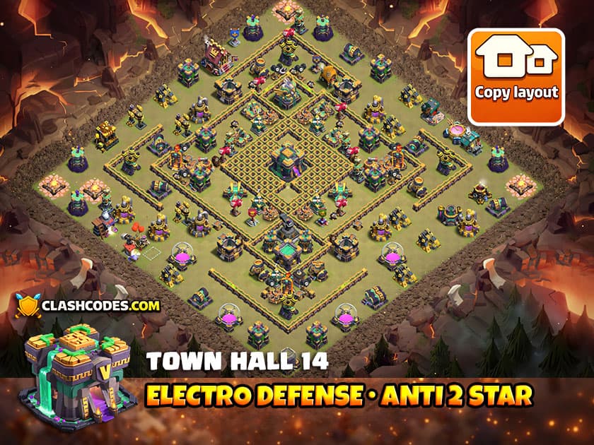Base View TH14 Electro Dragon Defense | Clash of Clans 2026