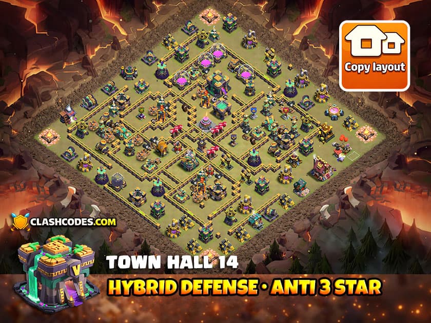 Base View Town Hall 14 Hybrid | ClashofClans 2026