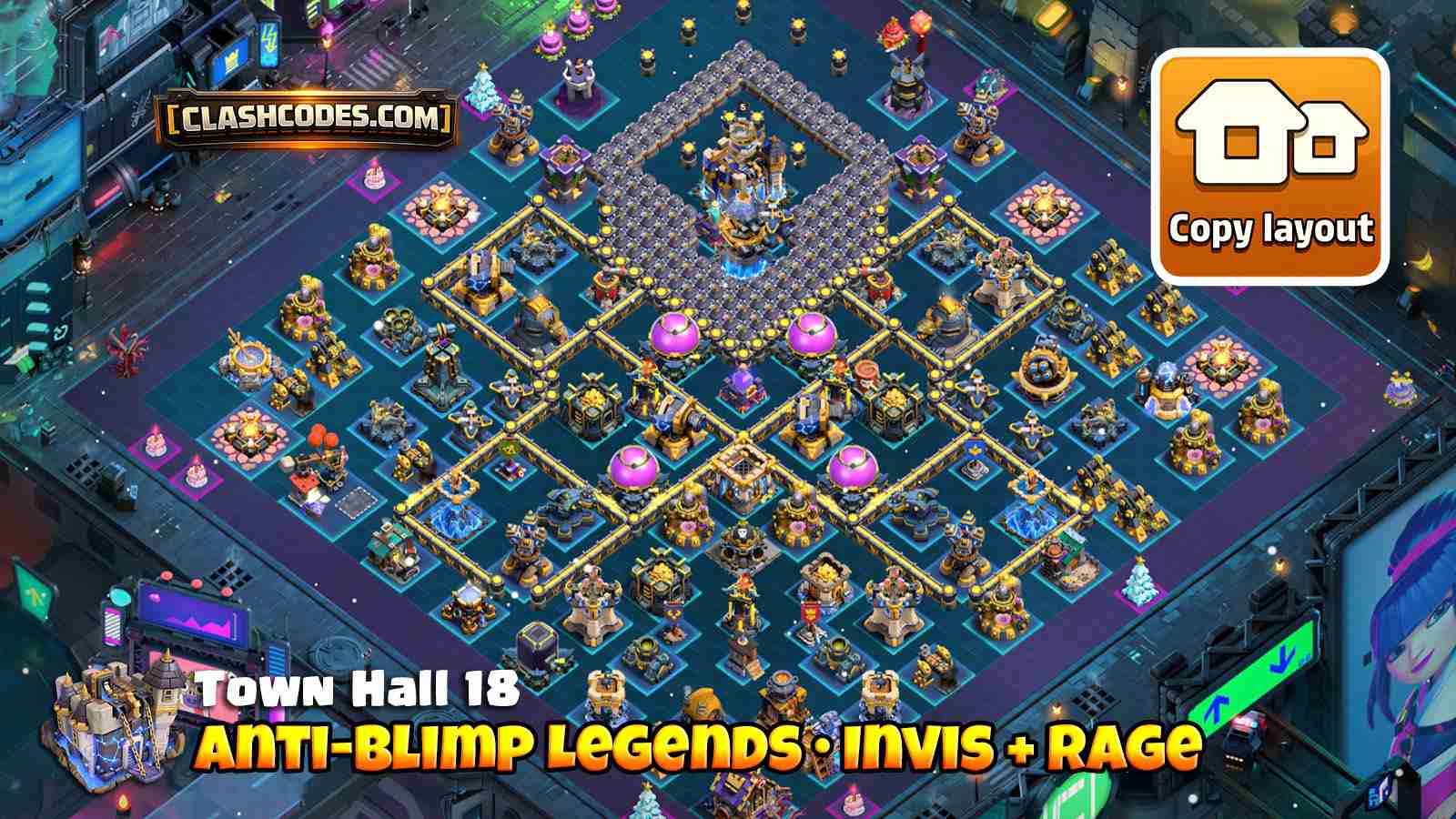 Anti blimp setup with core rage and invis tower near TH