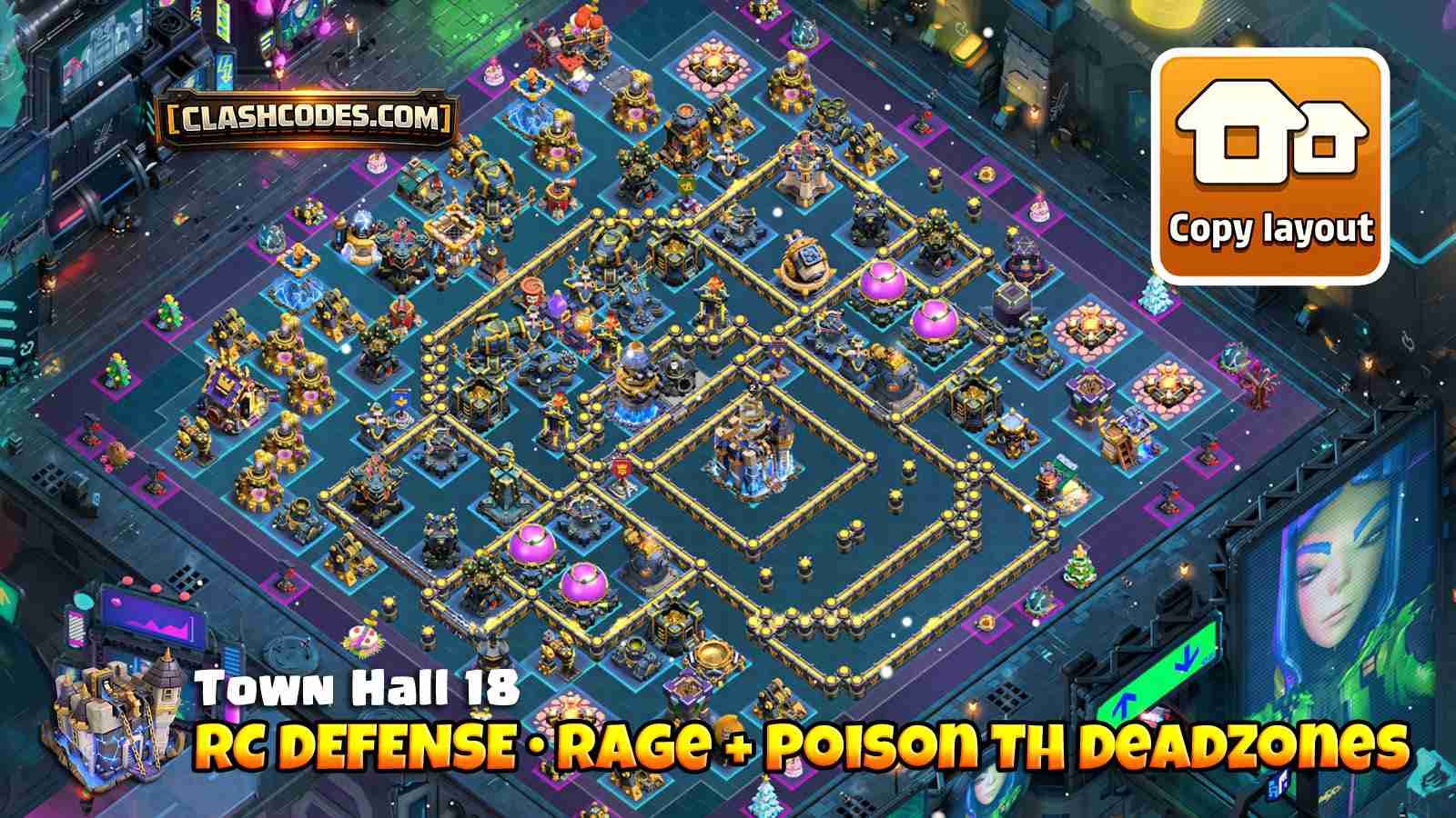 Large deadzone layout that breaks royal champion pathing around town hall