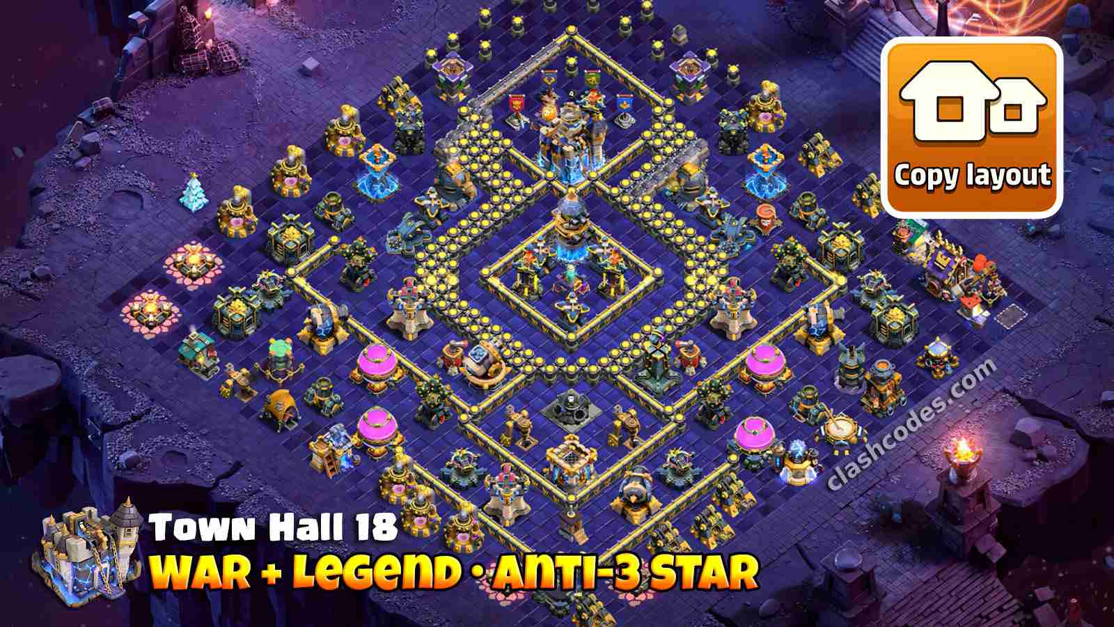 Base View TH18 Anti 3 Star | Clash of Clans 2026