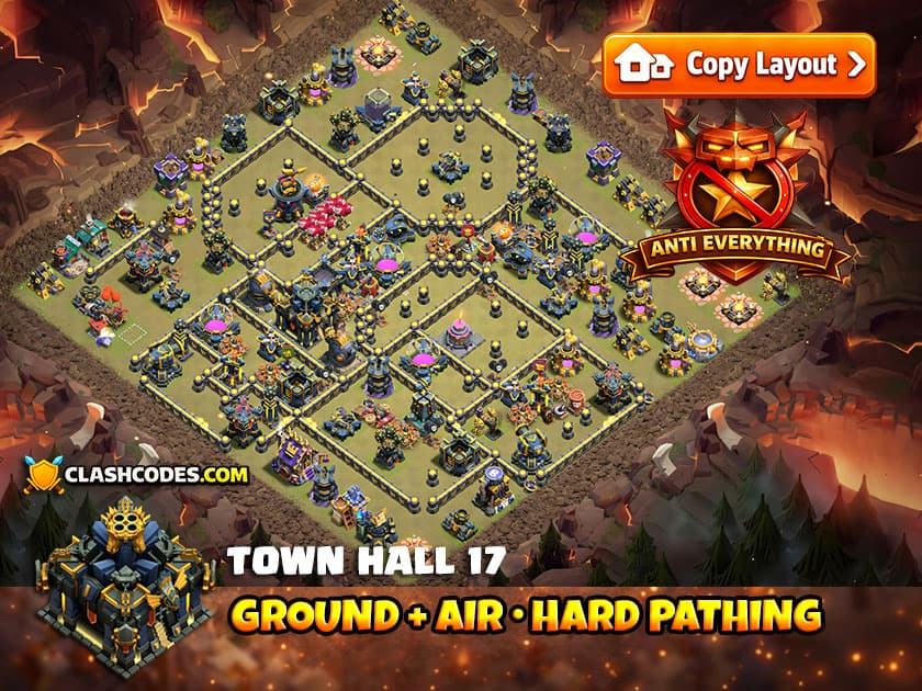 Ground and air defense base with complex paths to disrupt troop movement
