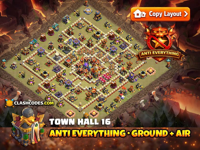 Town Hall deadzones redirect troops while Heroes protect the Monolith