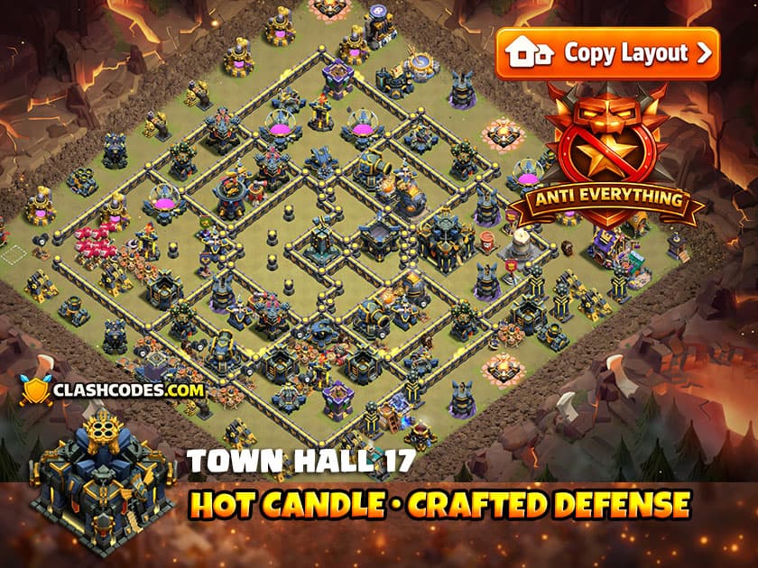 Hot Candle TH 17 layout targeting multiple ground and air troops