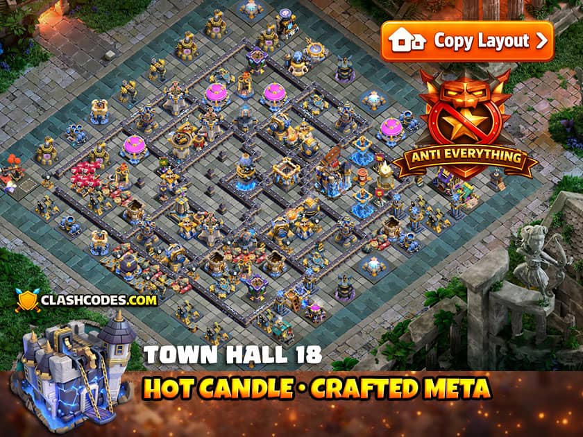 Hot Candle layout that targets multiple ground and air troops from center