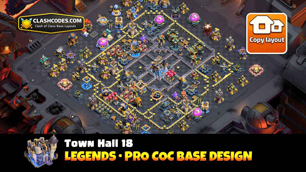 Anti-2 star Legend base for TH18 high trophy matches