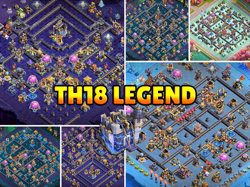 10+ TH18 Legend League Base Links for Ranked Defense