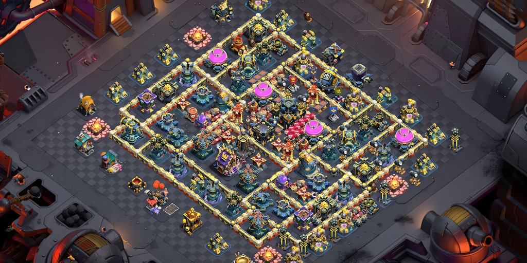 Updated TH17 hybrid base design for farming and war - Clash of Clans