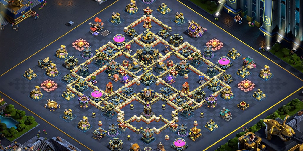 TH17 war and CWL base with link for Clash of Clans