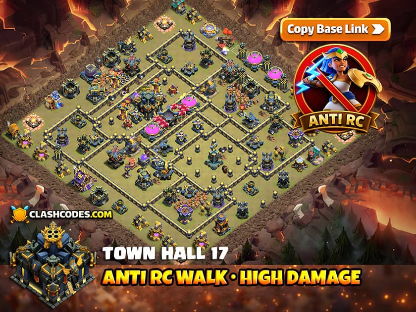 Royal Champion Walk defense with high damage compartments and defensive Clan Castle
