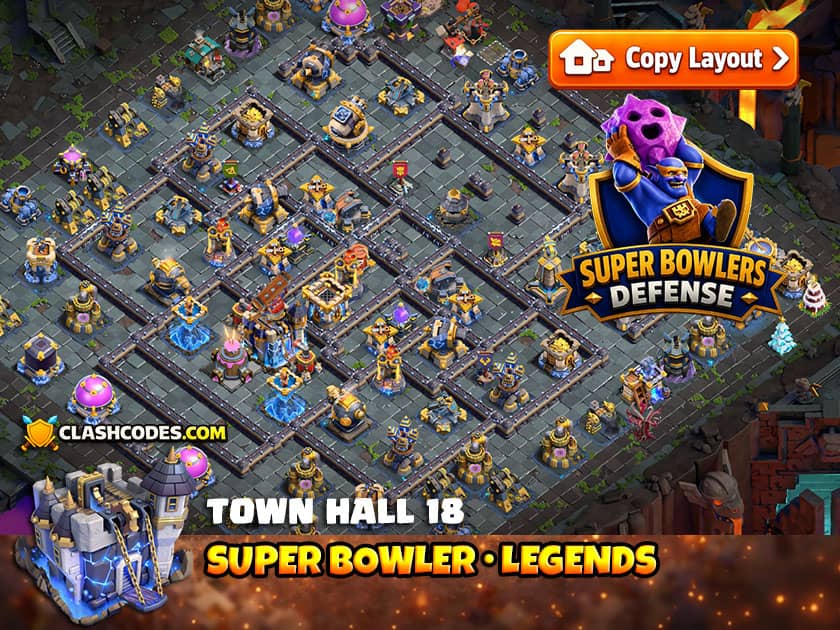 Super Bowler layout with high damage compartments that reduce bounce value