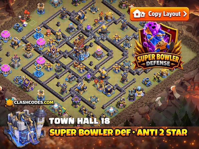 Super Bowler layout with compartment spacing that reduces bouncing boulder value