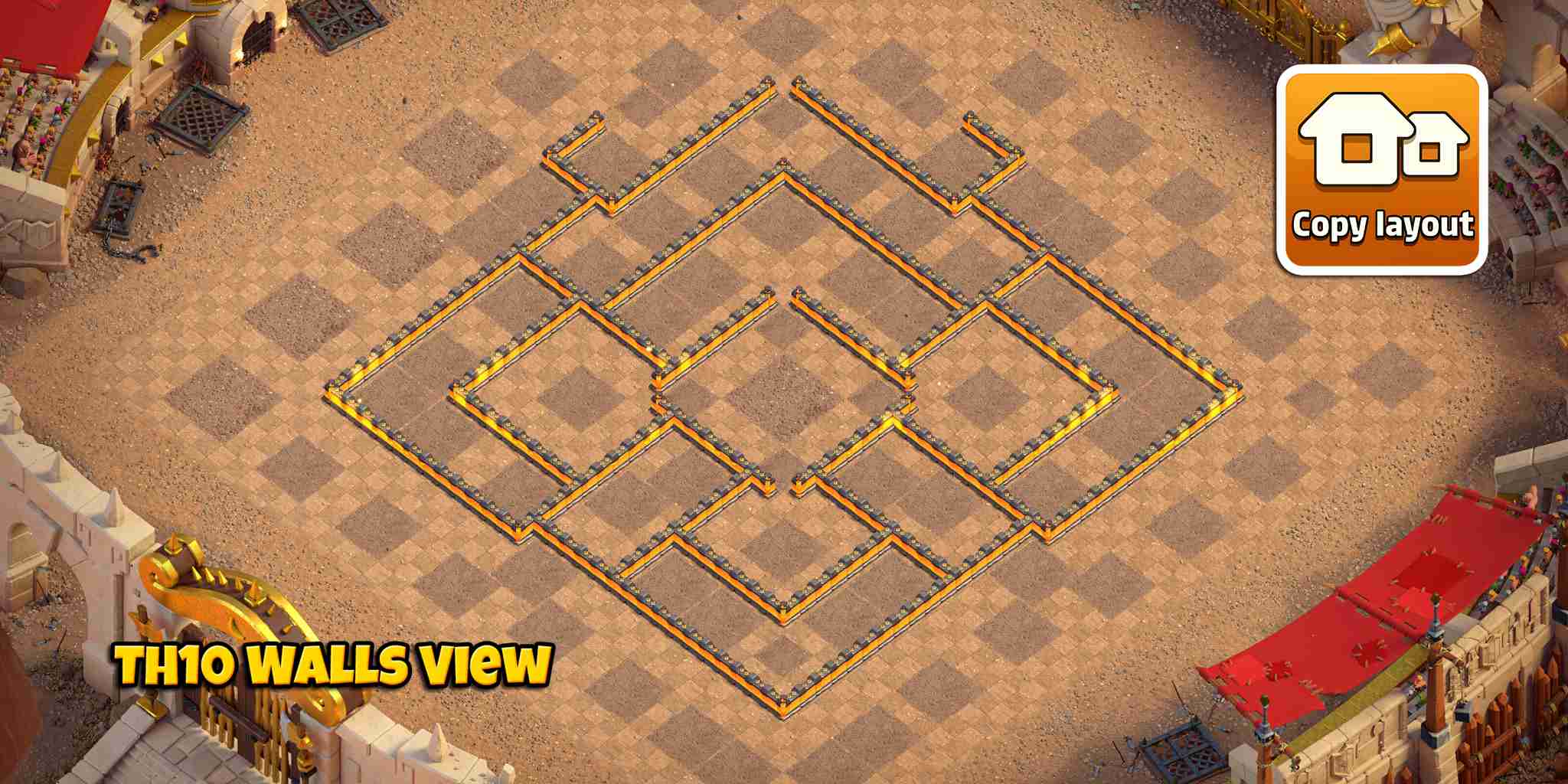 Walls View For TH10 Defense Analysis