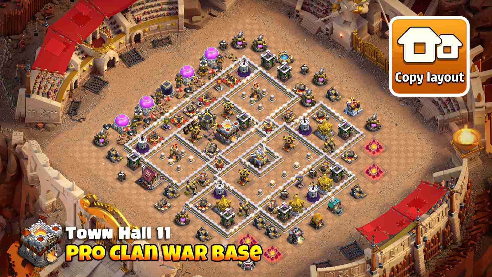 Best TH11 base for clan war defense strategy