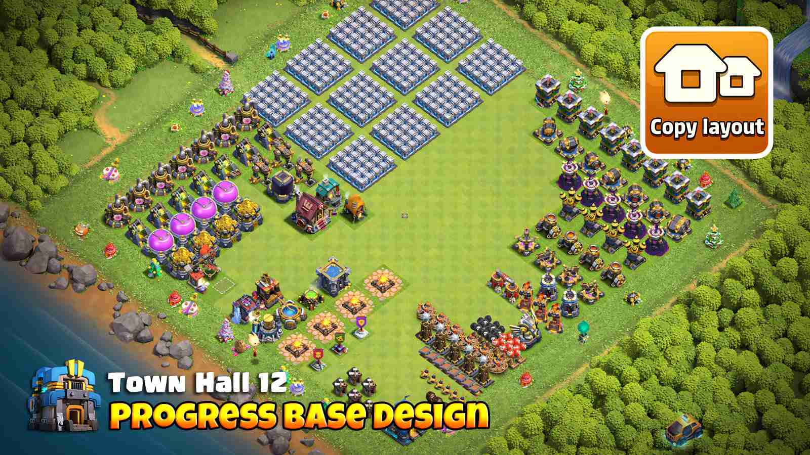 TH12 progress base for tracking upgrades of walls and buildings