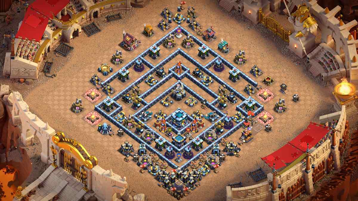 TH13 Base for CWL with Anti Ground and Anti Air Defenses for Maximum Protection