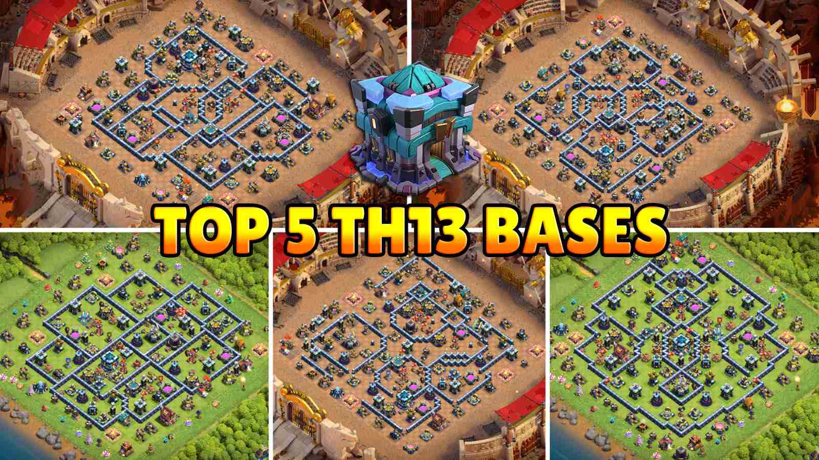 Top 5 Best TH13 COC Base (War/Hybrid/Farming/Defense) with Link
