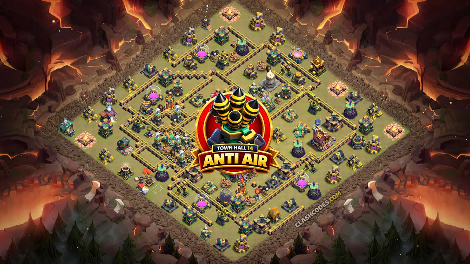 TH14 Anti-Air Defense Base Layout (Copy Link)
