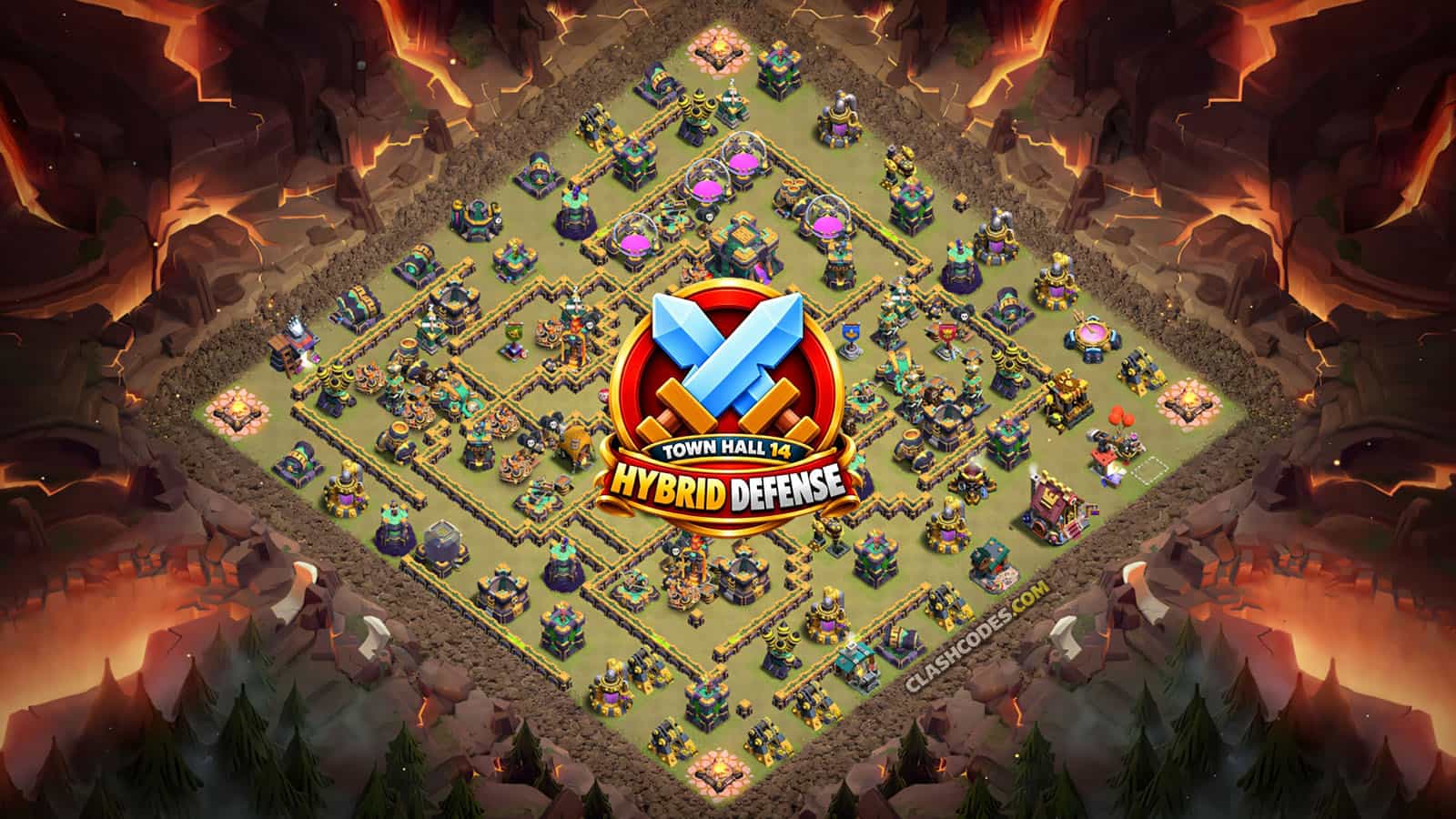 Unbeatable TH14 Hybrid Anti Queen Walk Base (Copy Link)