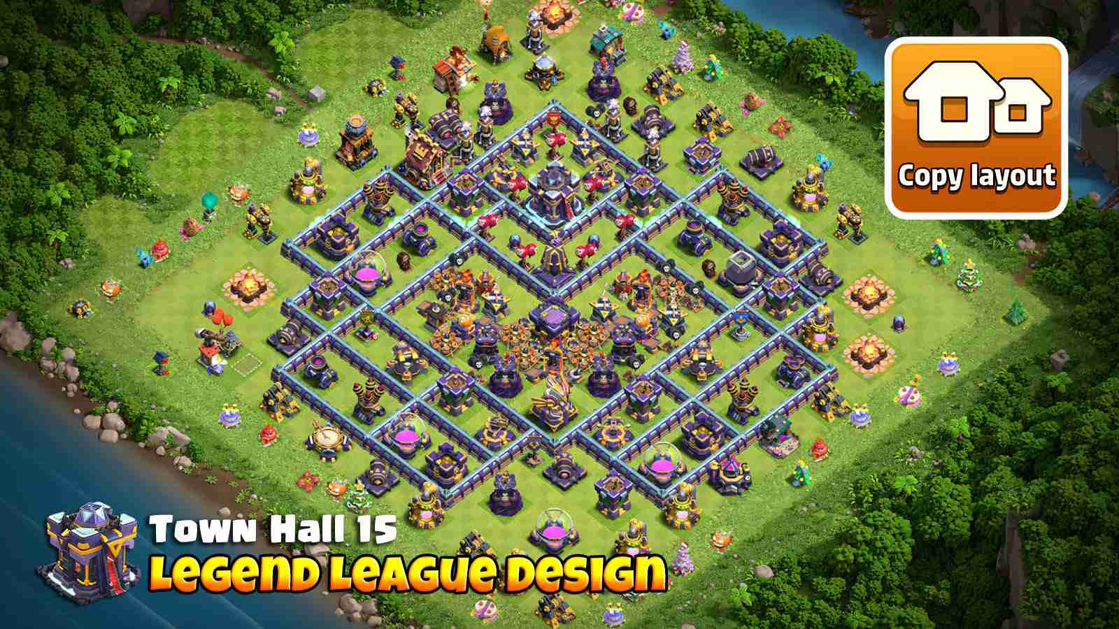TH15 Legend League Base Defends Electro Dragon and Blimp