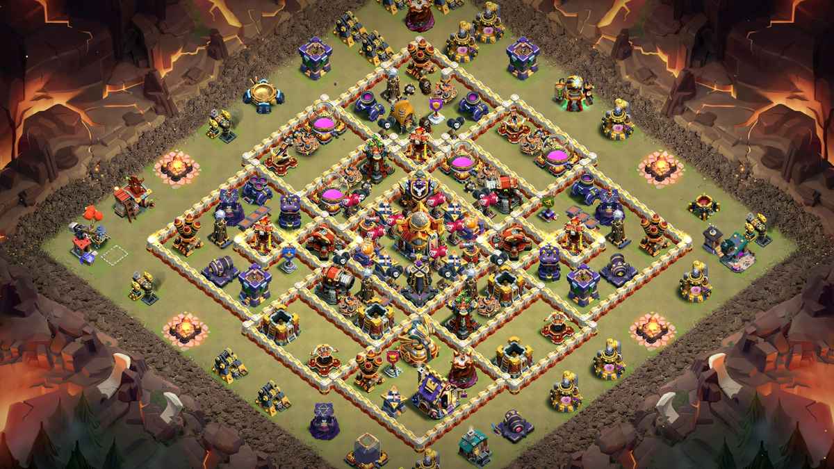 Proven TH16 Anti 2 Star CWL Base causing time fails and Super Dragon CC defense for 2025 wars