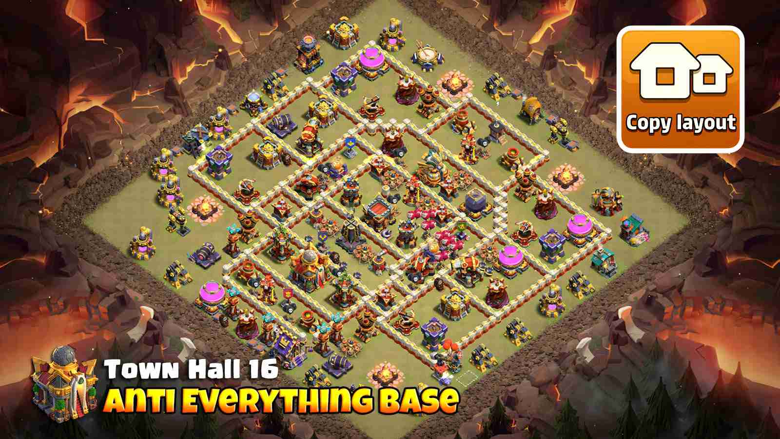 TH16 with split Eagle and Town Hall and protected X-Bows