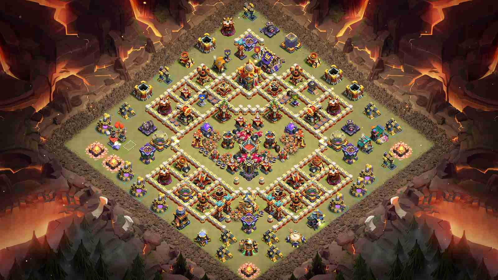 Strong TH16 War Design with Double Rage Tower Core