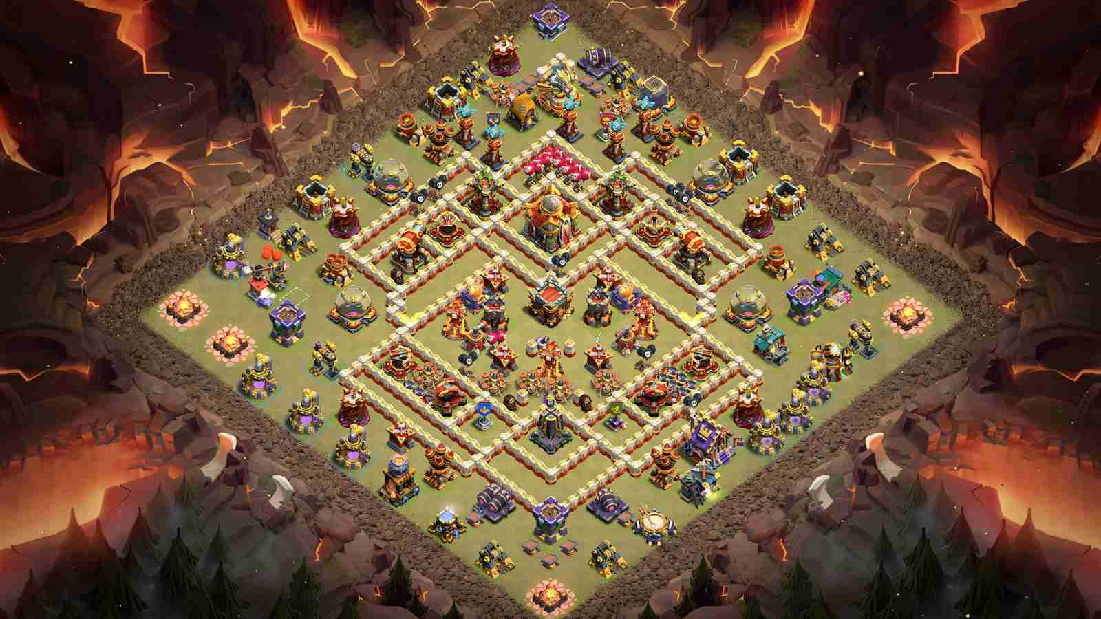 TH16 Anti-3 Star Base with Core Inferno Triangle Defense