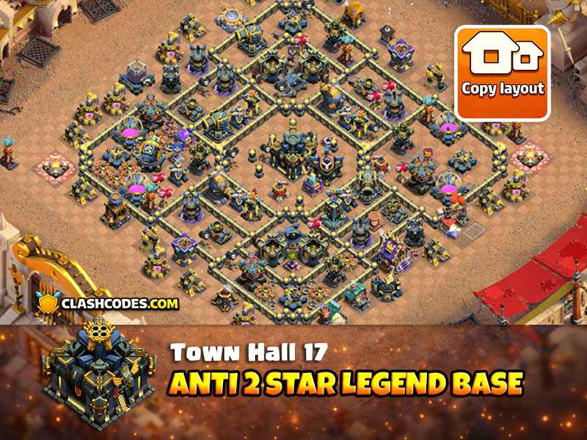 TH17 legend base layout to defend air and ground troops