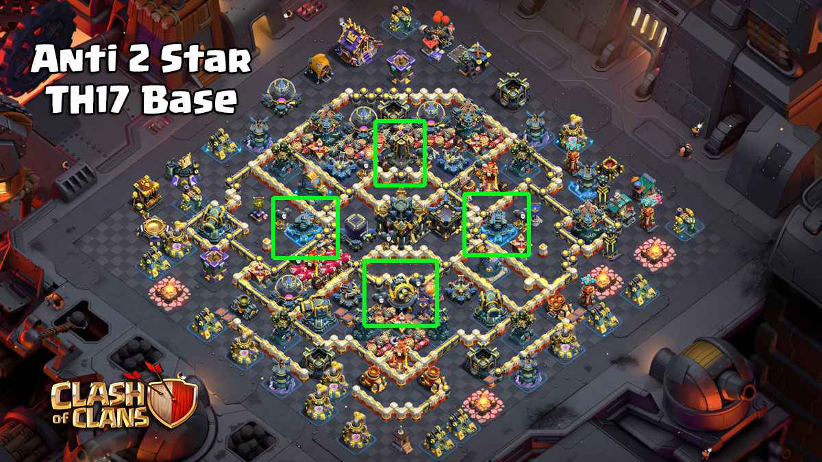 Base View TH17 Clan War - Anti 2 Star Layout - Clash of Clans