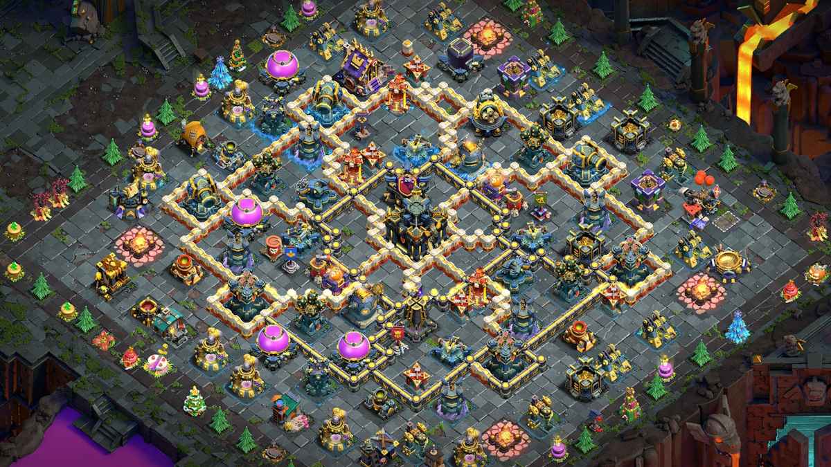 TH17 Base Design with Giant Bomb Placement to Fail Super Archer Attacks