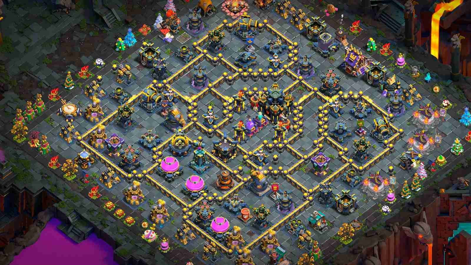 Powerful TH17 Anti Fireball Base with Rage + Invis Towers