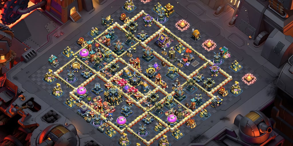 TH17 double rage tower base design for maximum defense - Clash of Clans