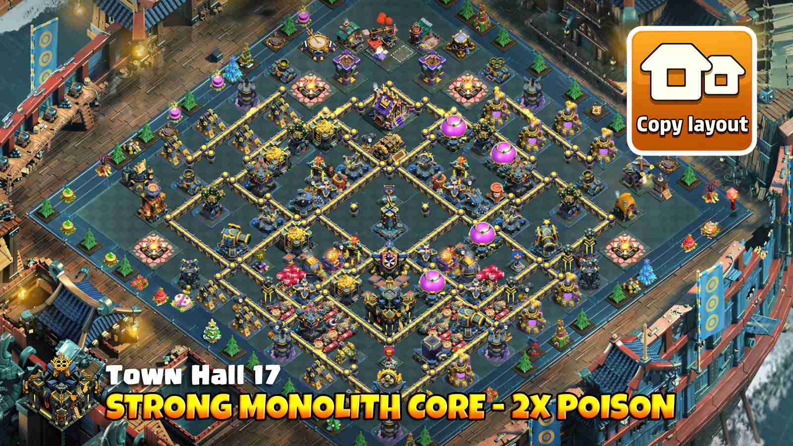 Central Monolith core with balanced defenses and storages