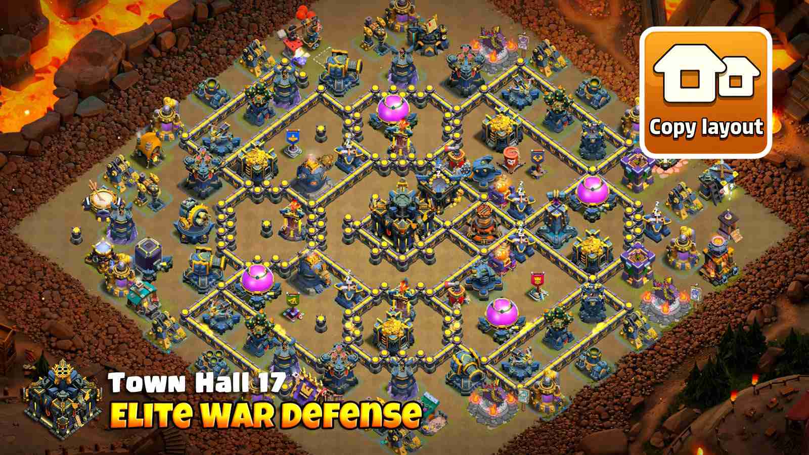TH17 anti warden baselayout designed to defend Grand Warden Walk