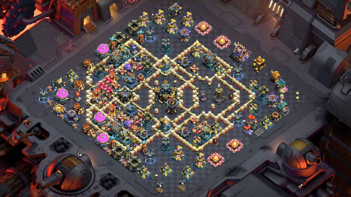 TH17 Anti 2 Star Hybrid Base Design with Centralized Town Hall 