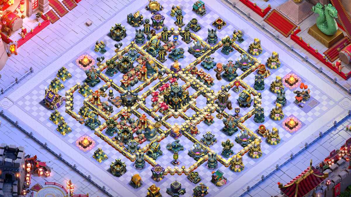 TH17 Maze Base Design with Confusing Pathing to Prevent 2 Star Blizzard Attacks