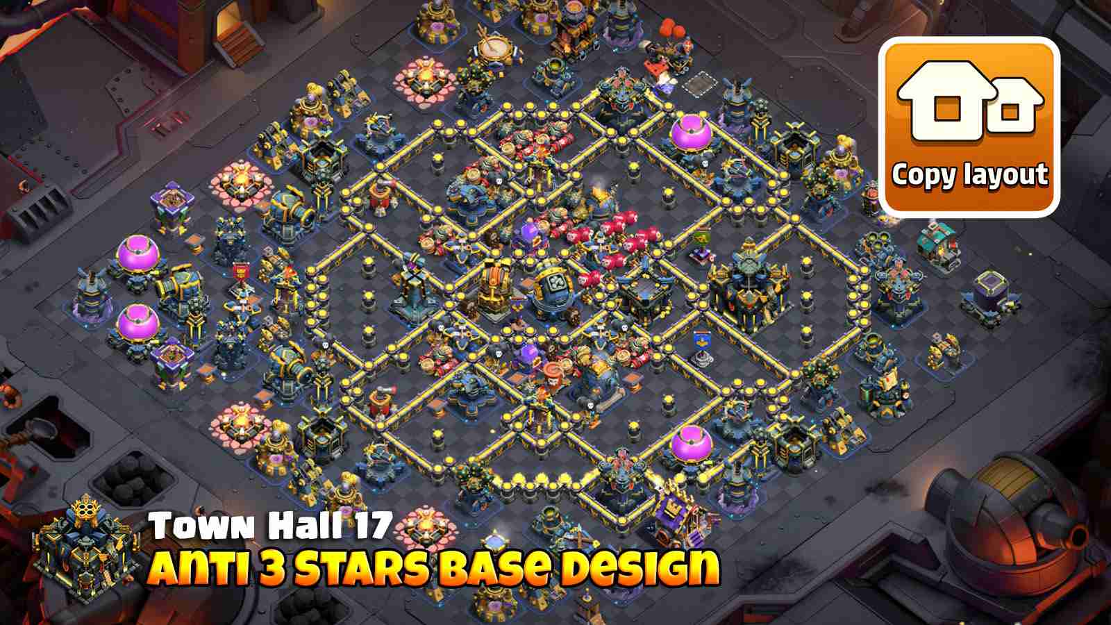 Traps and pathing make this TH17 base tough to triple