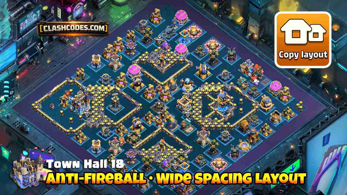 Wide spaced defenses to reduce Warden Fireball value across key targets