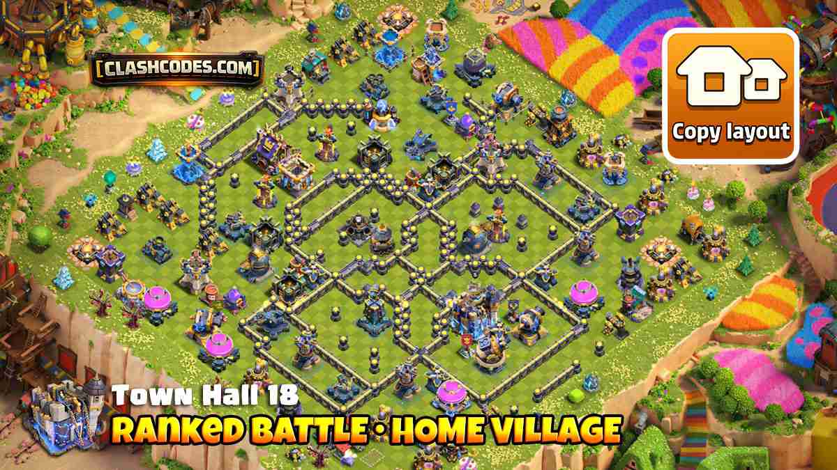 Ranked mode home village layout used in competitive wars and Legends